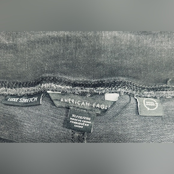 GUC American Eagle SZ XL black high rise stretch flare leg jegging/waist 33”-38” - Picture 7 of 7